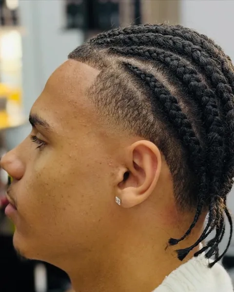 Flätor med skin fade på sidorna